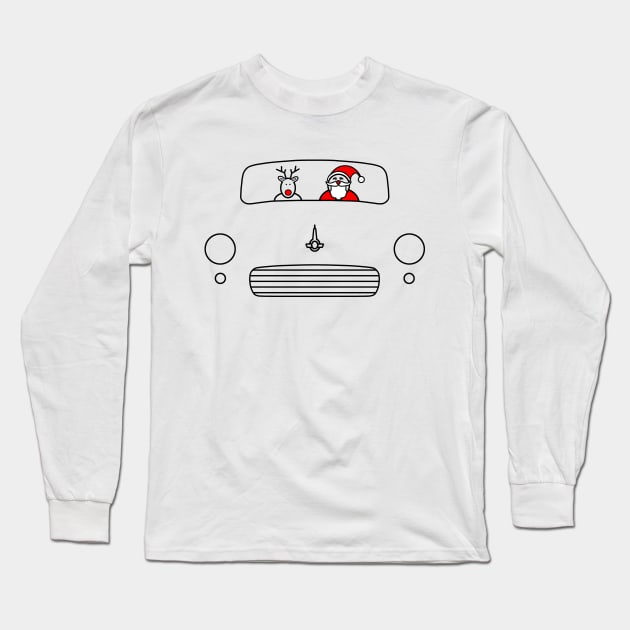 Morris Minor classic British car Christmas special edition Long Sleeve T-Shirt by soitwouldseem